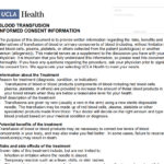 Blood Transfusion Consent Form