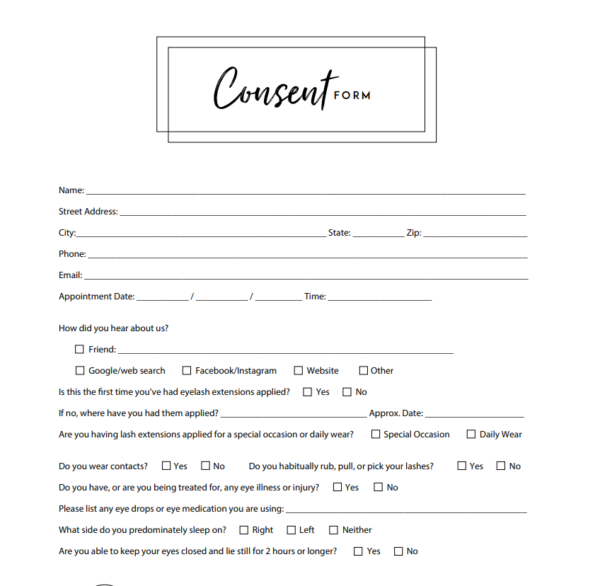 Lash Consent Form