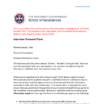 Consent Form Template For Interview