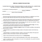 Piercing Consent Form For Minors
