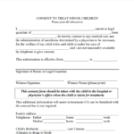 Consent Form To Treat Minor