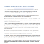 Employee Consent Form Personal Information