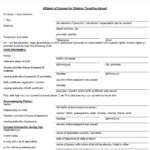 Free Consent Form For Minor To Travel