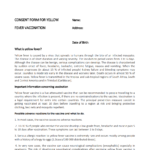 Yellow Fever Consent Form