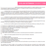 Eyelash Extension Consent Form