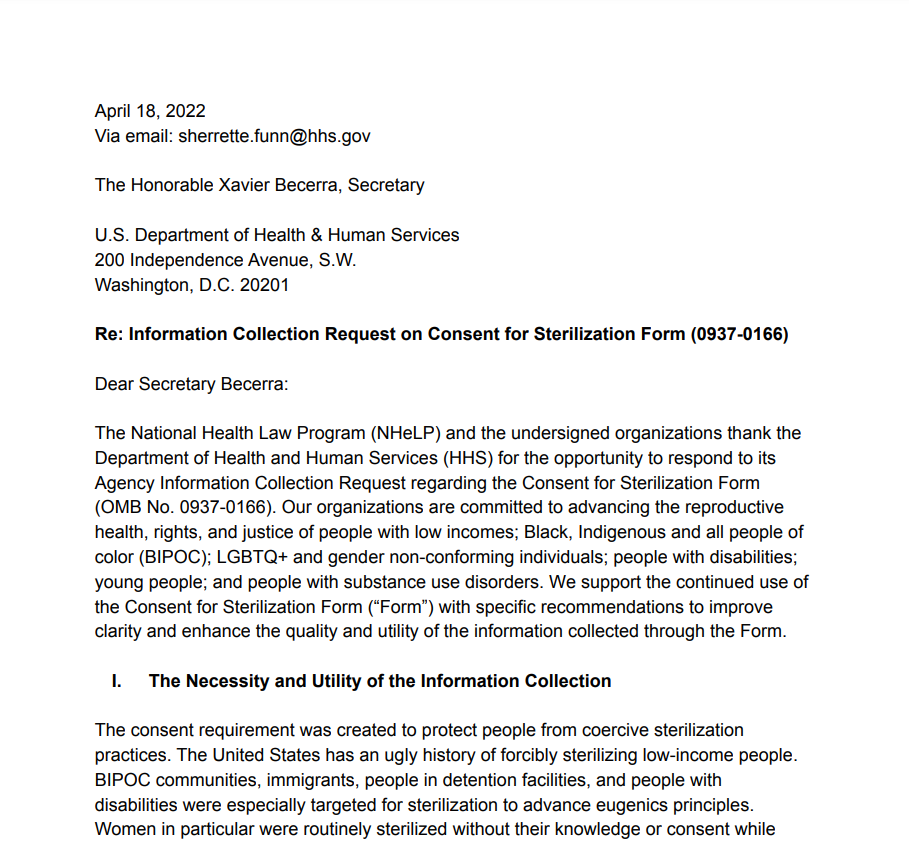 Medicaid Sterilization Consent Form 2022